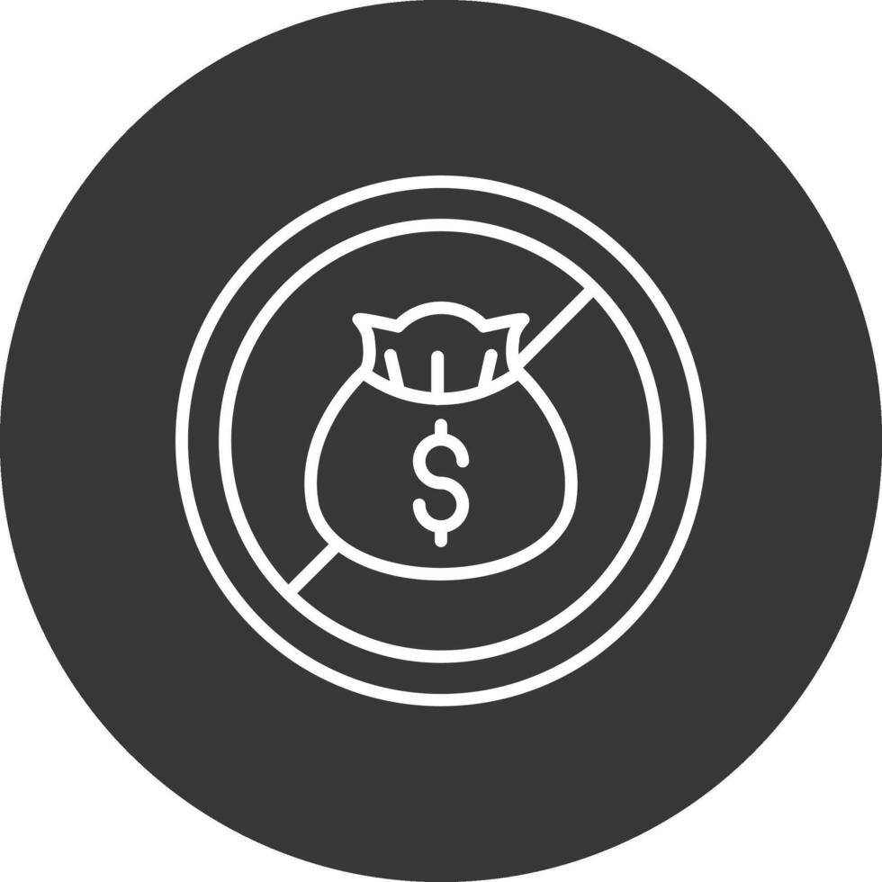 No Money Line Inverted Icon Design vector