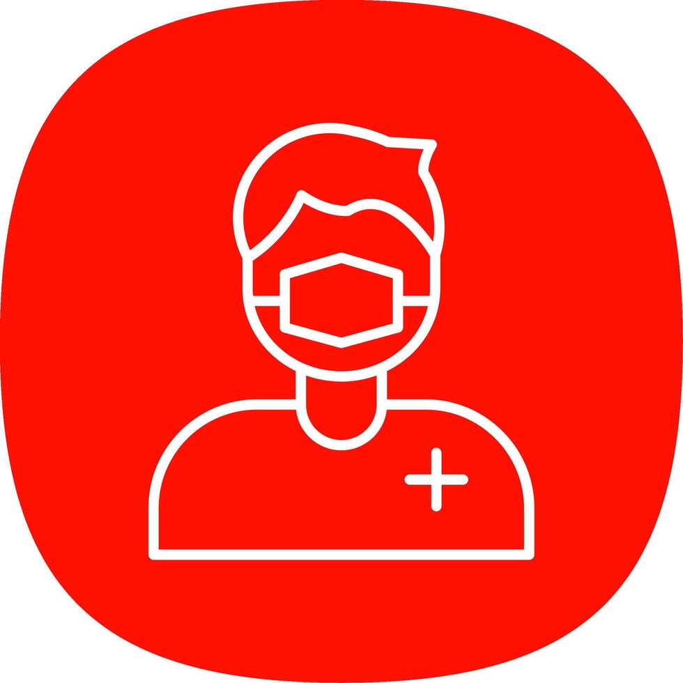 Surgeon Line Curve Icon Design vector