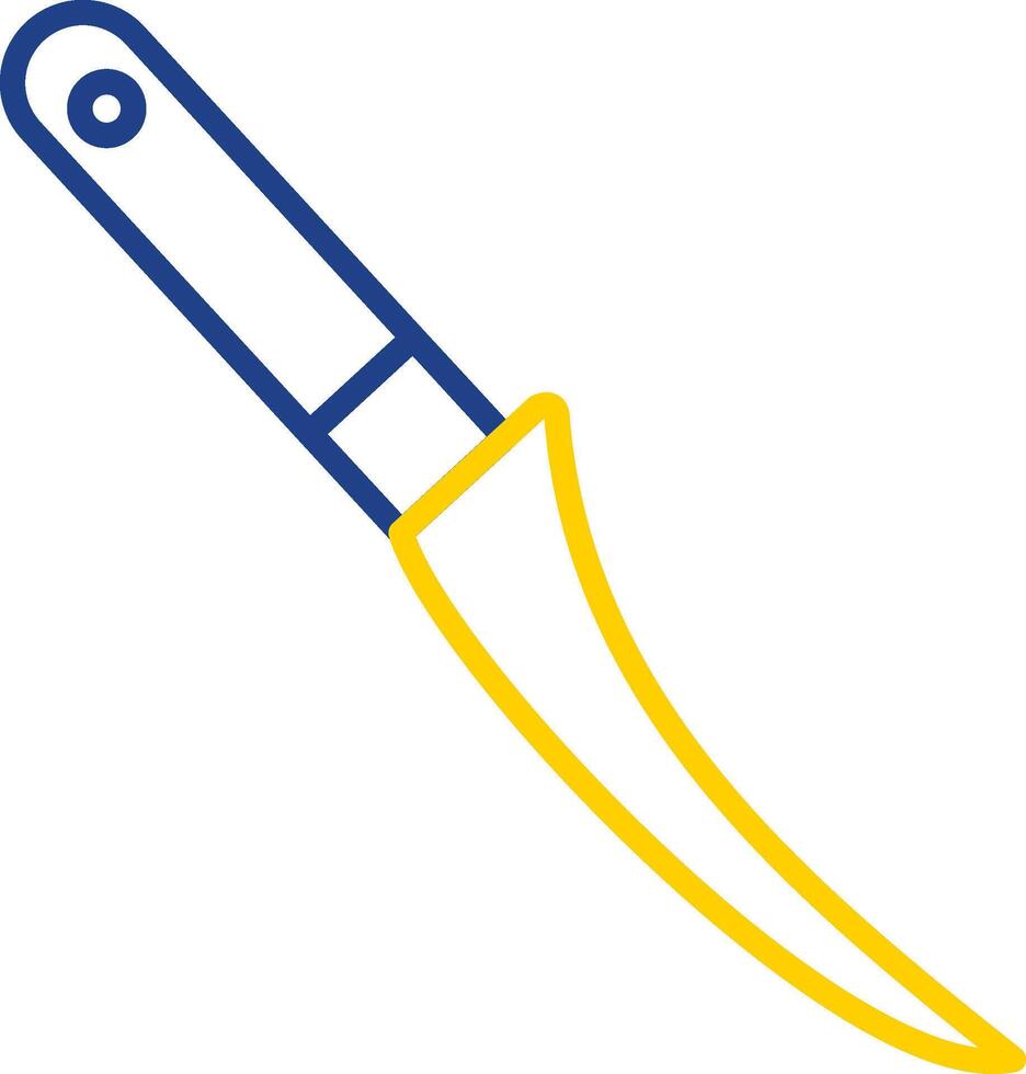 deshuesado cuchillo línea dos color icono diseño vector