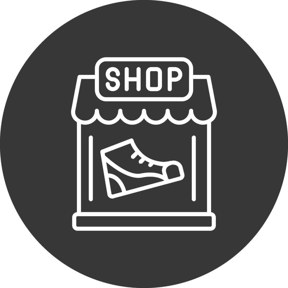 Shoe Shop Line Inverted Icon Design vector