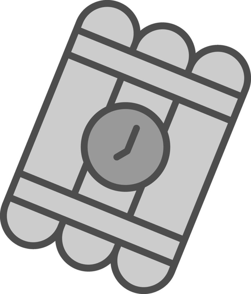 Bomb Line Filled Greyscale Icon Design vector