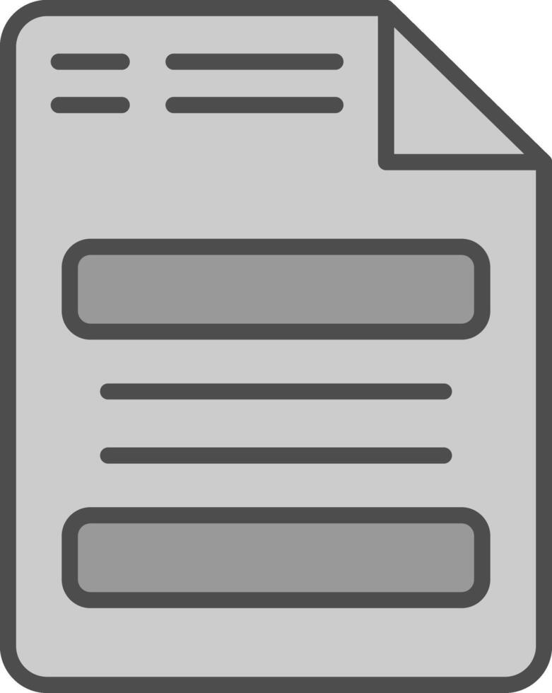 Document Line Filled Greyscale Icon Design vector