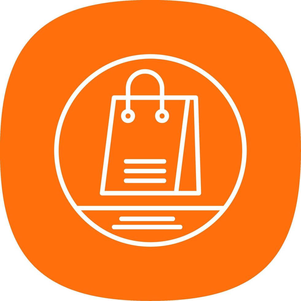 Shopping Bag Line Curve Icon Design vector