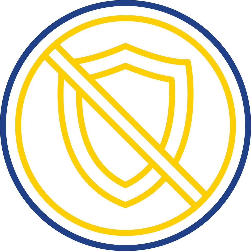 Prohibited Sign Line Two Colour Icon Design vector
