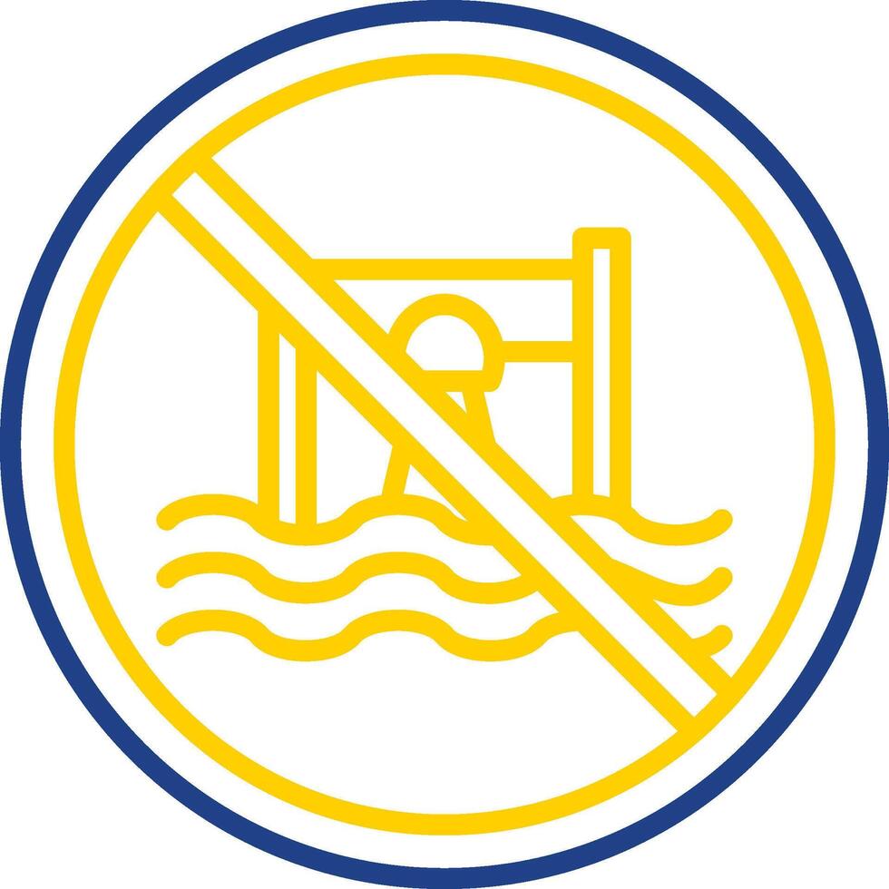 Prohibited Sign Line Two Colour Icon Design vector
