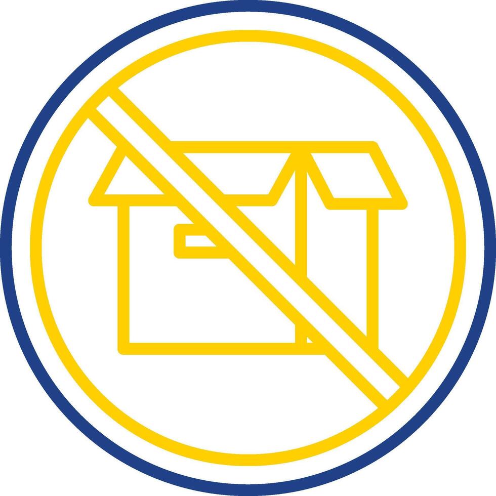 Prohibited Sign Line Two Colour Icon Design vector