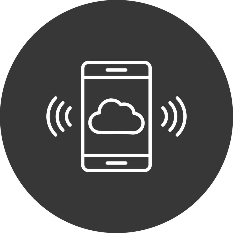 Mobile Cloud Line Inverted Icon Design vector