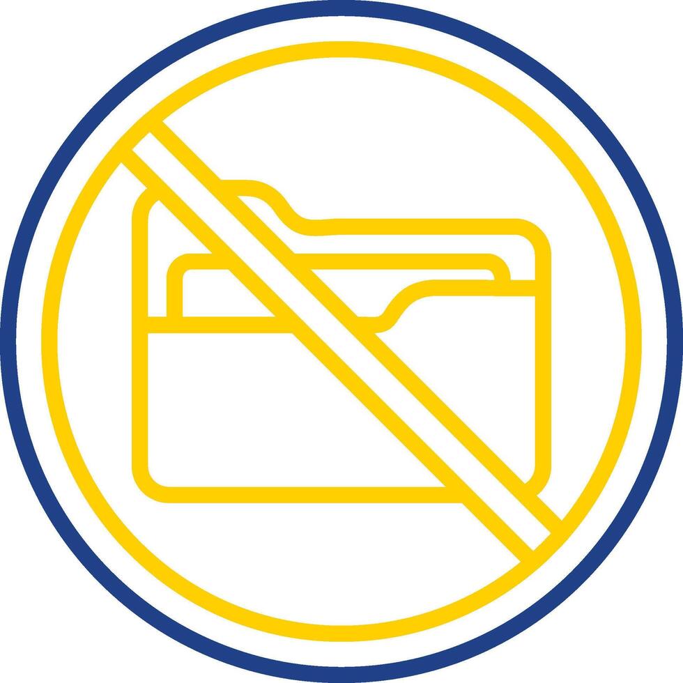Prohibited Sign Line Two Colour Icon Design vector