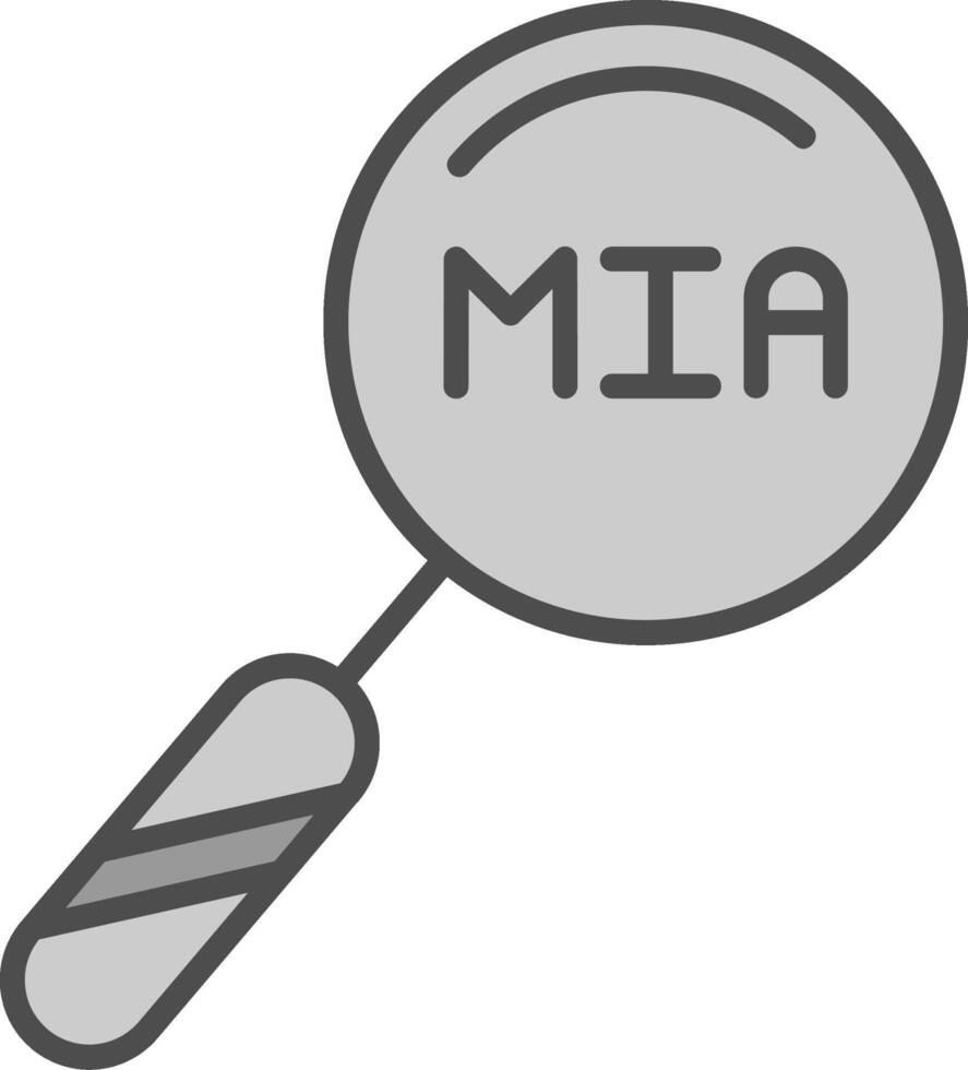 Magnifying Glass Line Filled Greyscale Icon Design vector