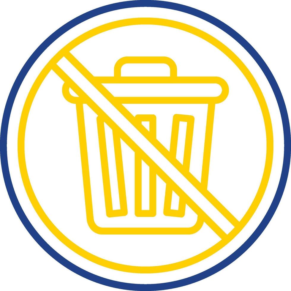 Prohibited Sign Line Two Colour Icon Design vector