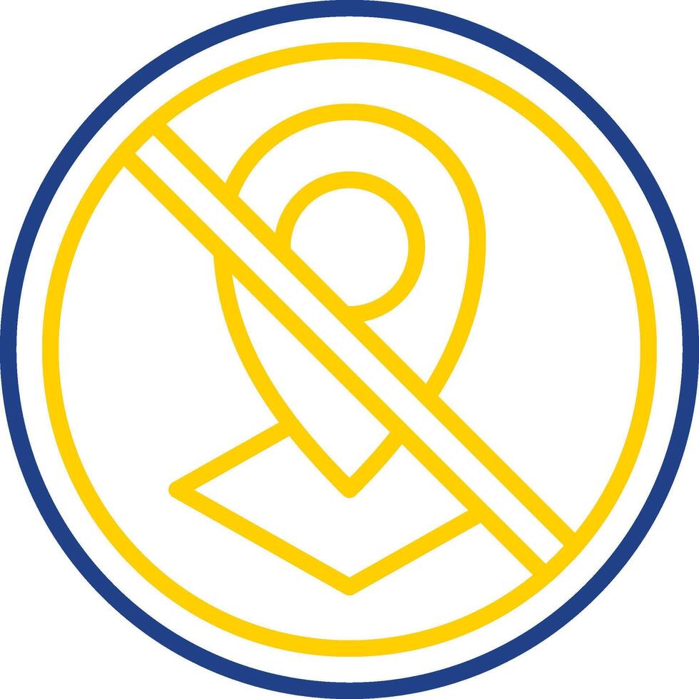 Prohibited Sign Line Two Colour Icon Design vector