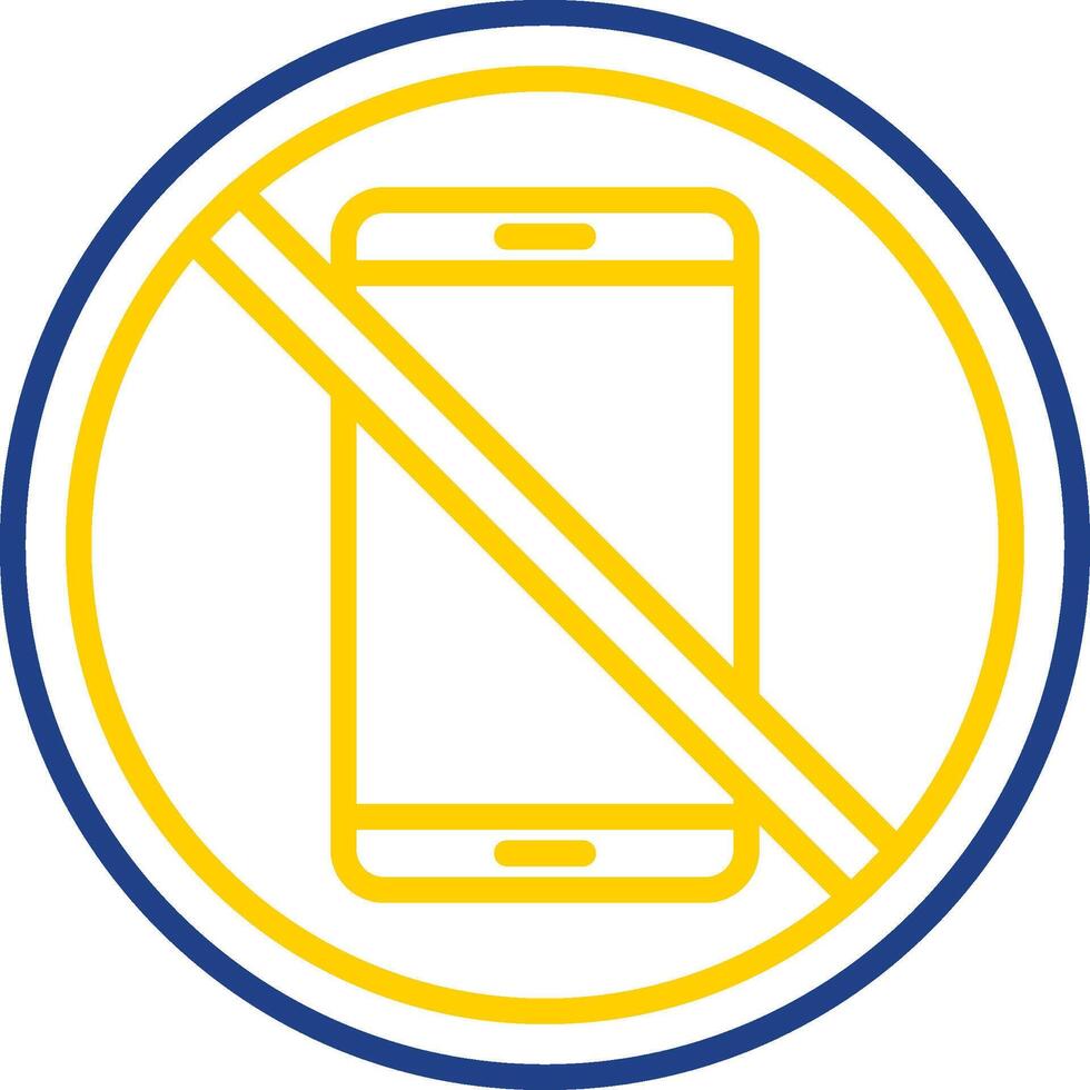 Prohibited Sign Line Two Colour Icon Design vector