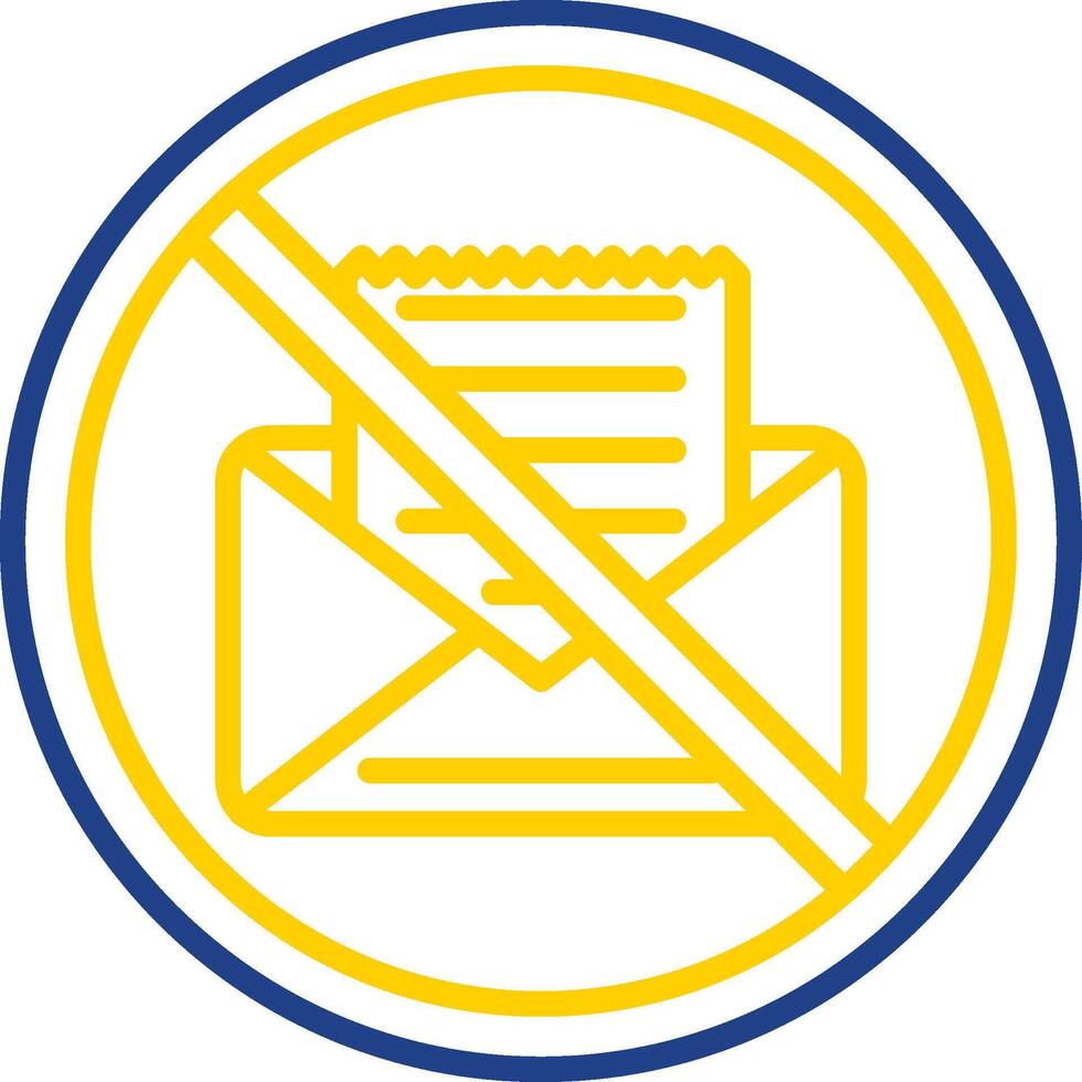Prohibited Sign Line Two Colour Icon Design vector