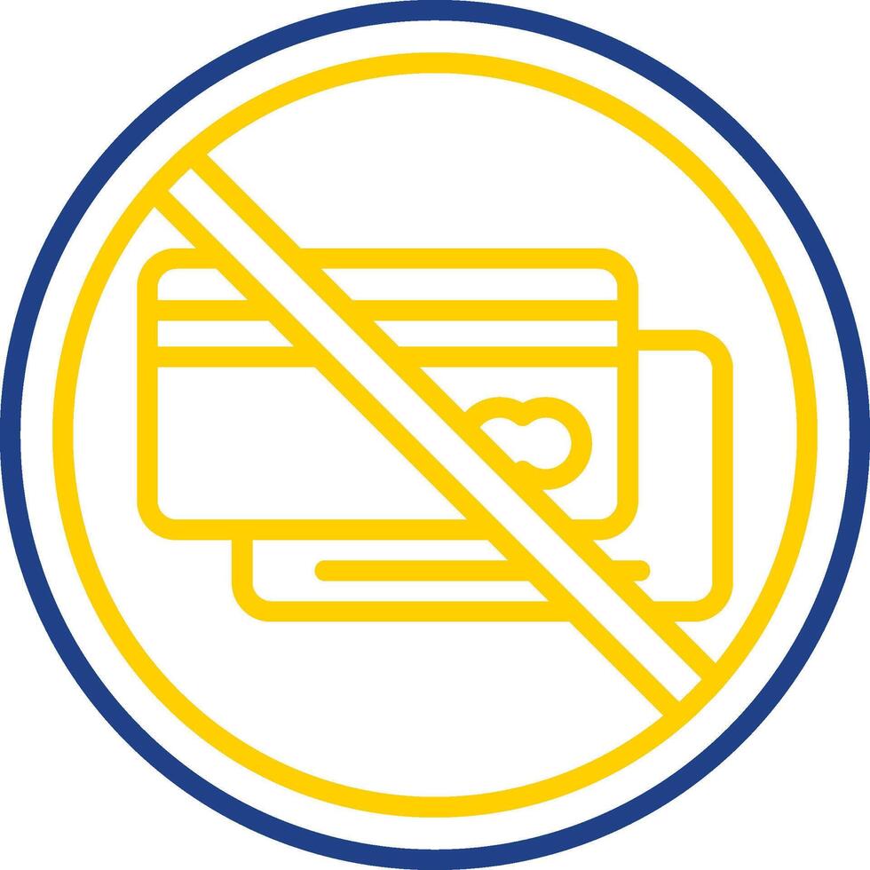 Prohibited Sign Line Two Colour Icon Design vector