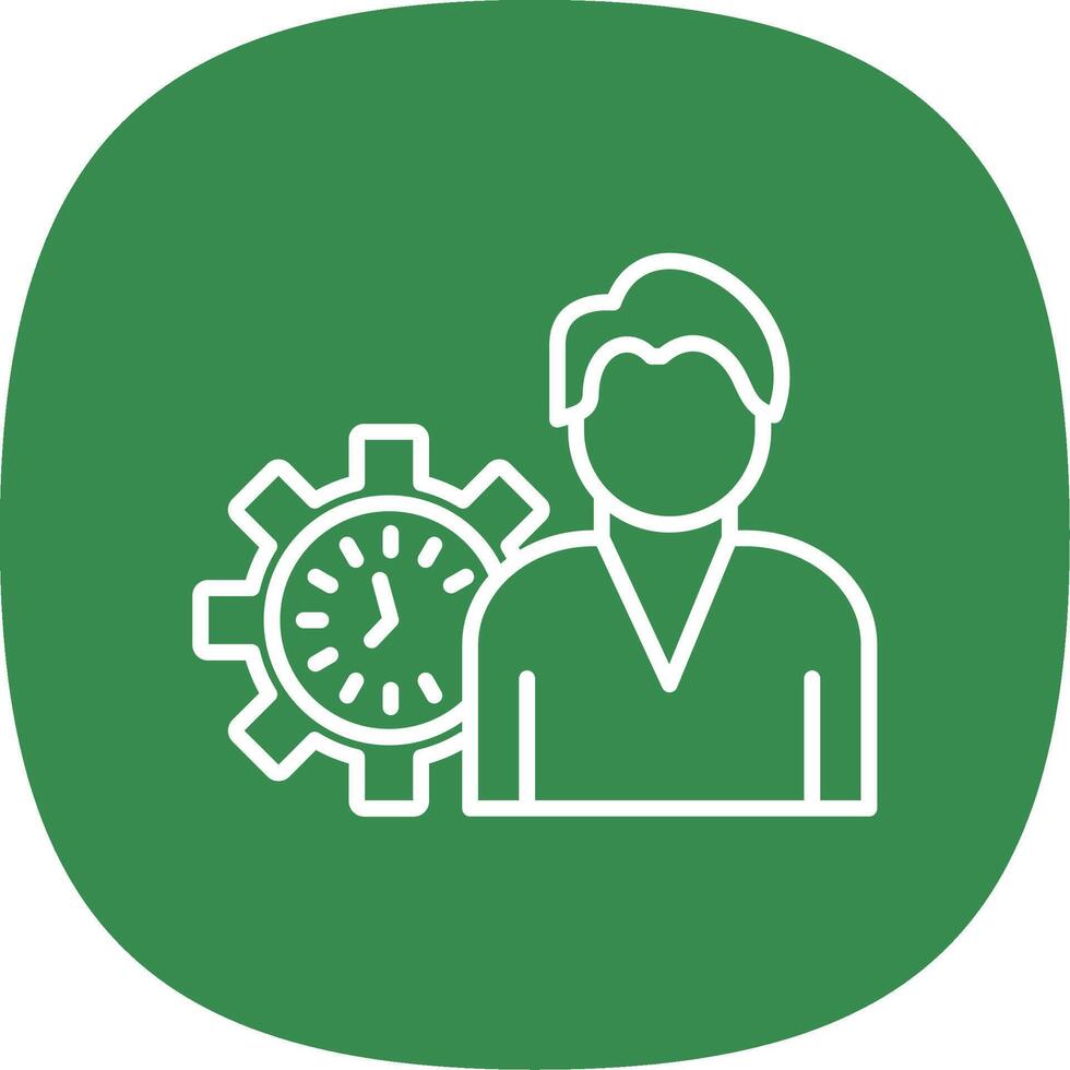 Working Hours Line Curve Icon Design vector