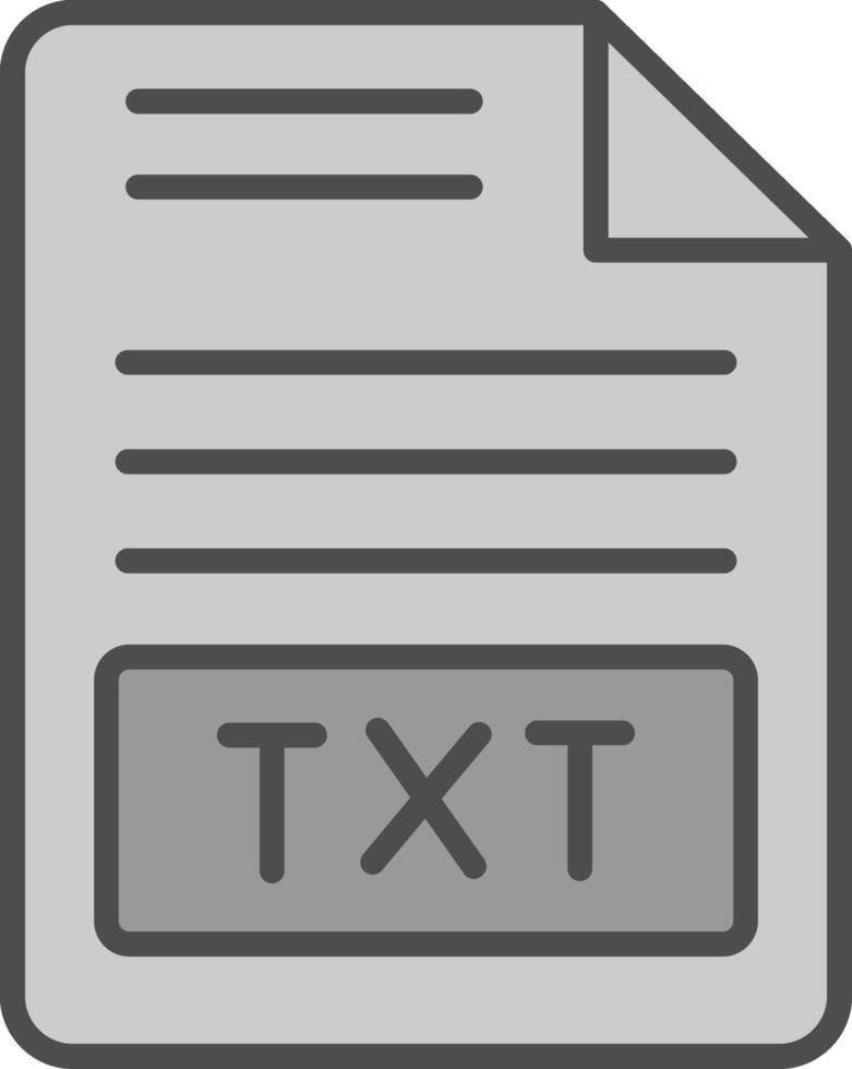 Text File Line Filled Greyscale Icon Design vector