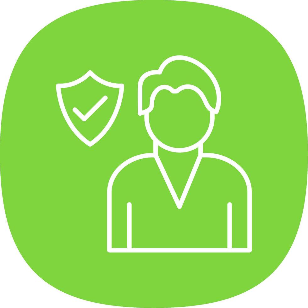 Employee Insurance Line Curve Icon Design vector