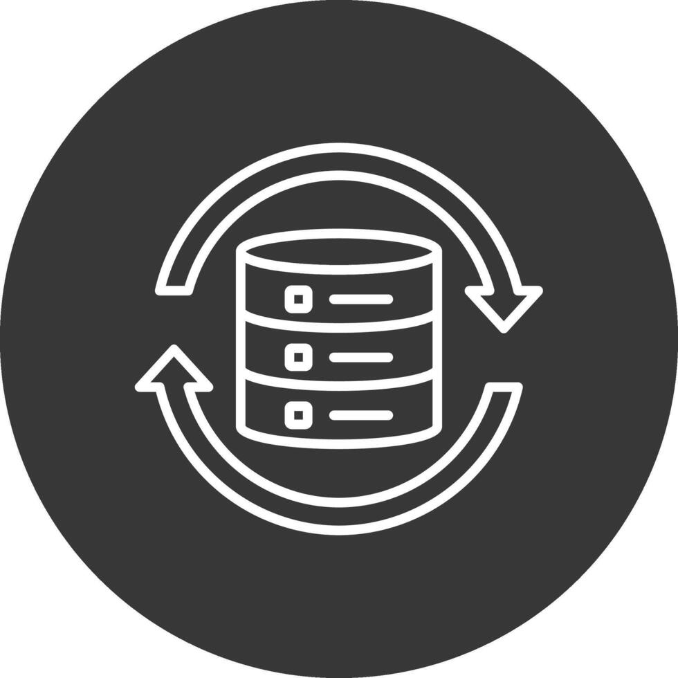Data Synchronization Line Inverted Icon Design vector