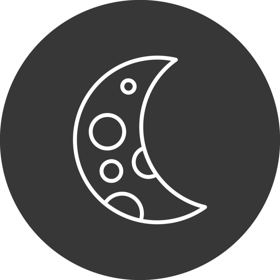 Crescent Moon Line Inverted Icon Design vector