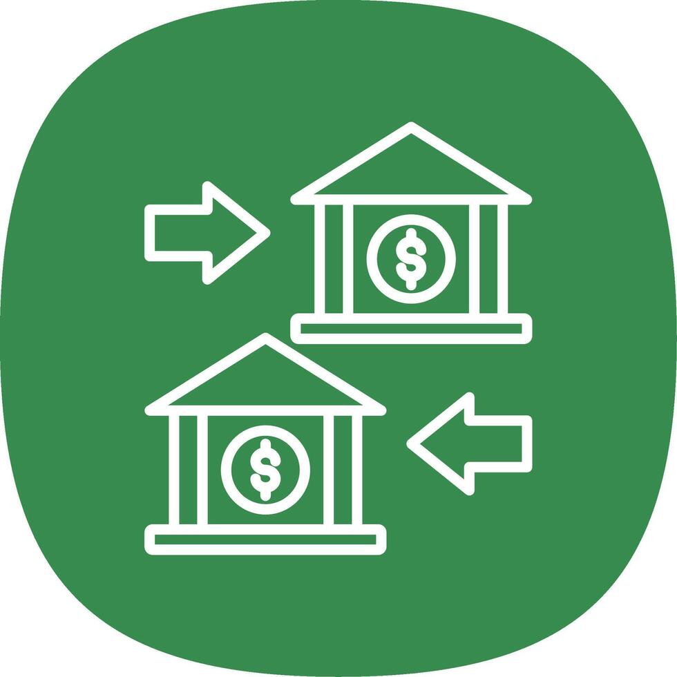 Bank to Bank Line Curve Icon Design vector