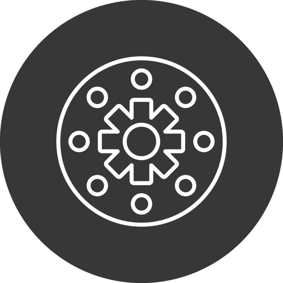 Wheel Line Inverted Icon Design vector