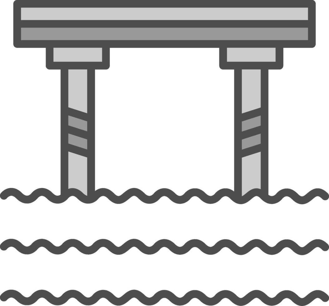 Bridge Line Filled Greyscale Icon Design vector