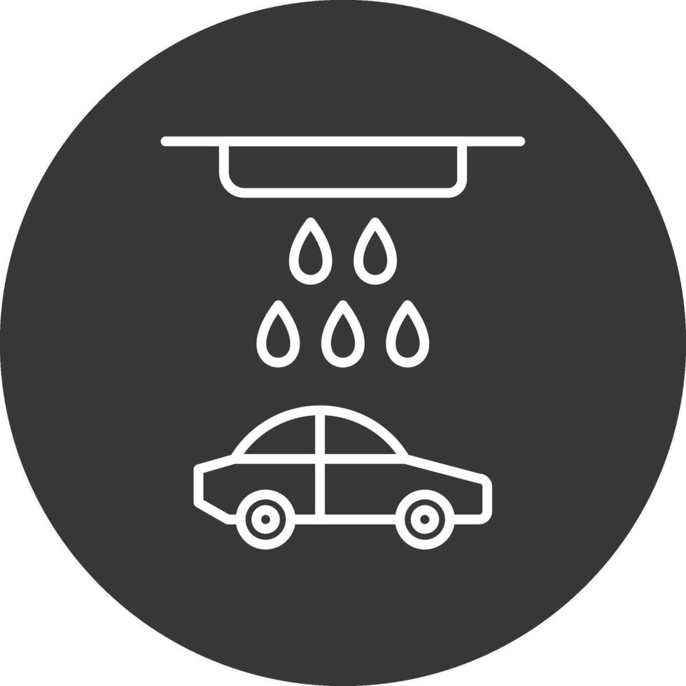 Car Wash Line Inverted Icon Design vector