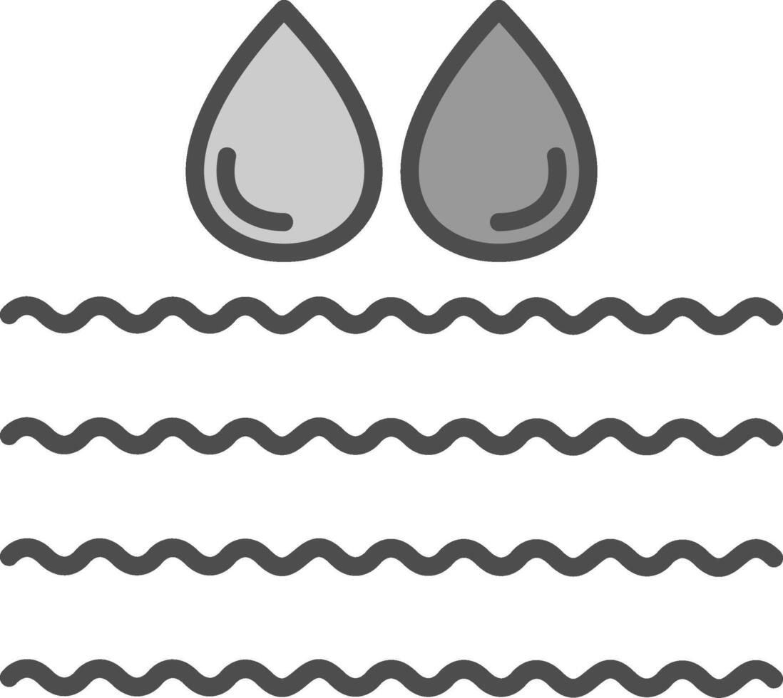 Water Line Filled Greyscale Icon Design vector