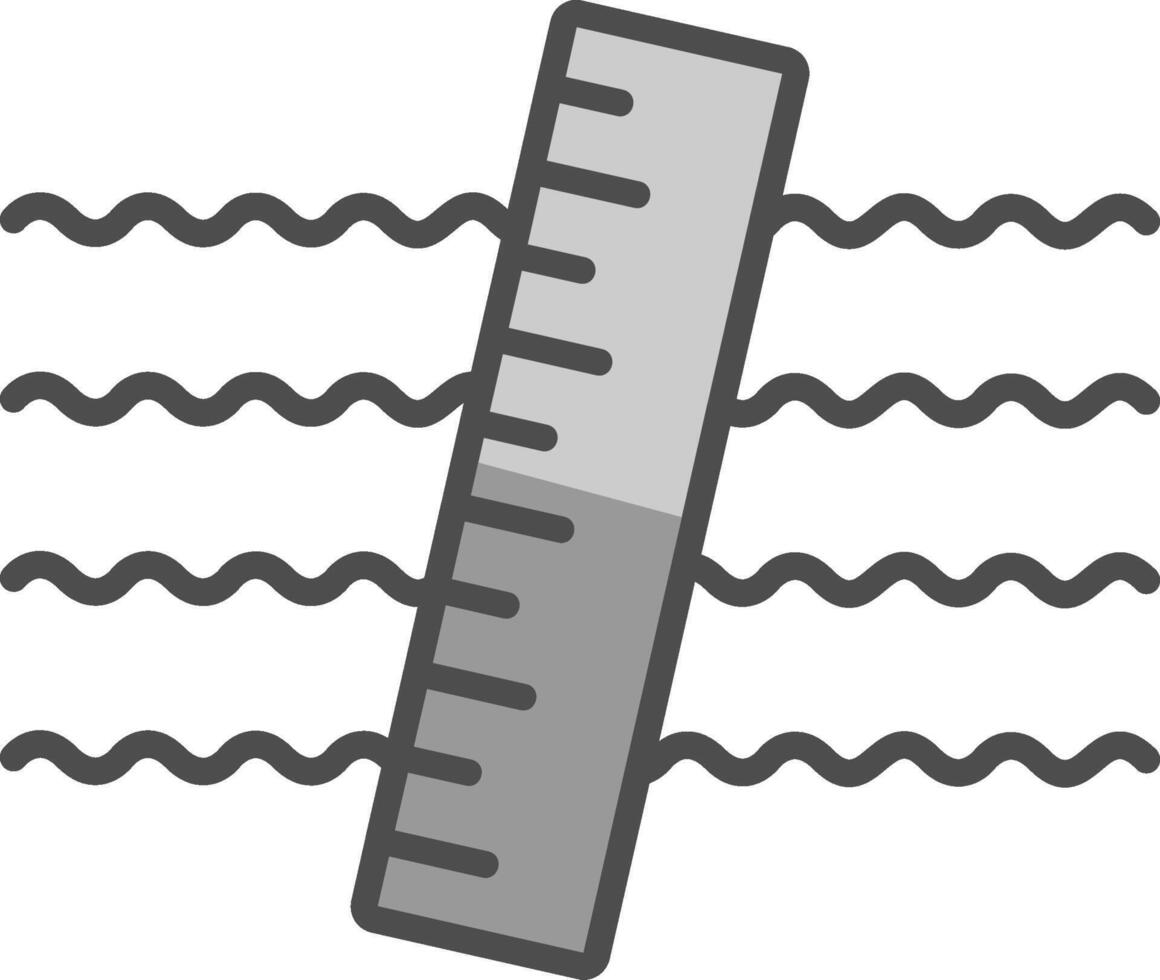 Ruler Line Filled Greyscale Icon Design vector