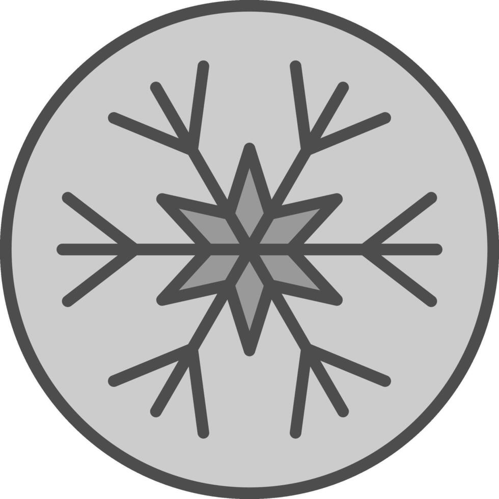 copo de nieve línea lleno escala de grises icono diseño vector