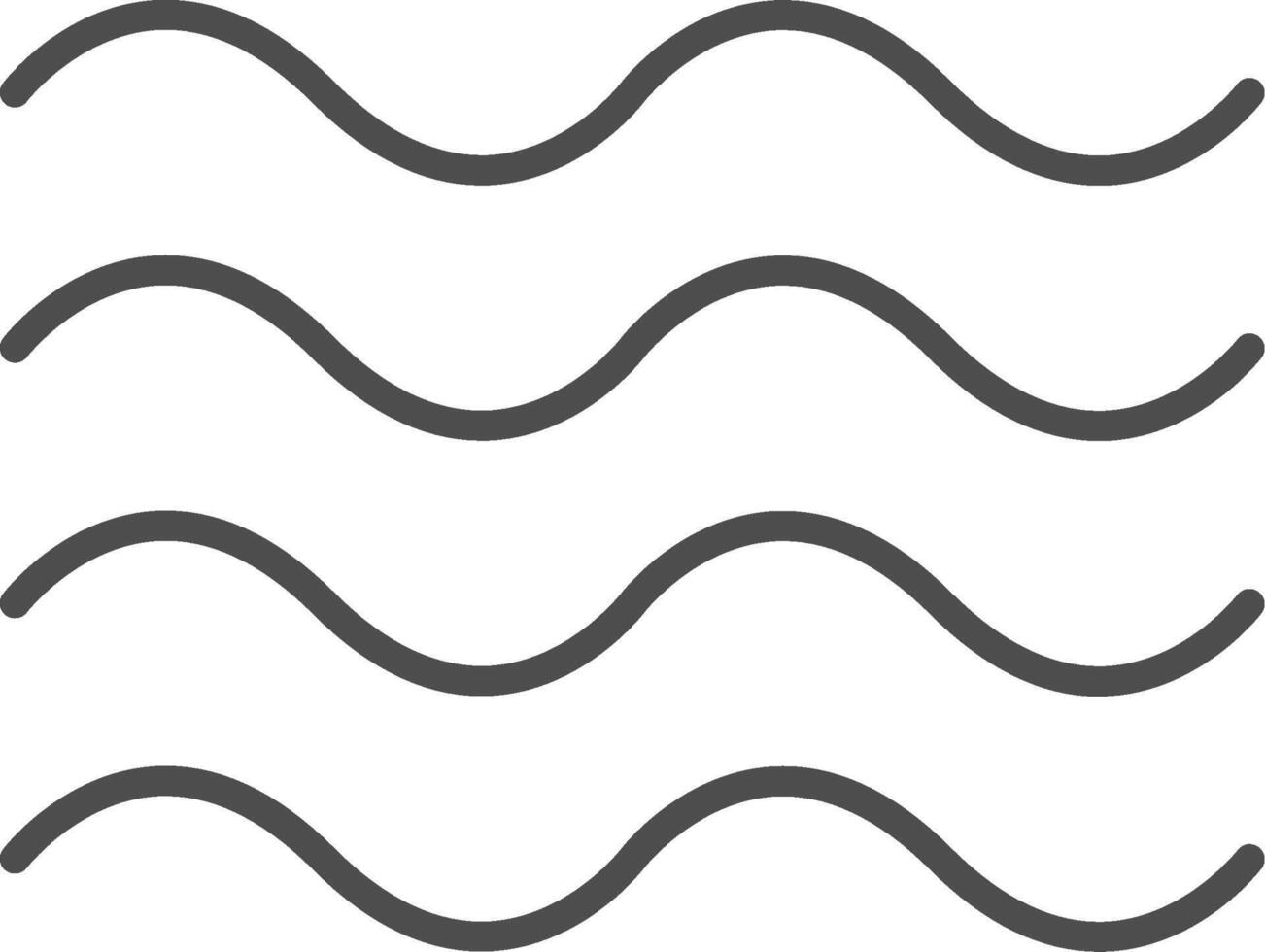 Waves Line Filled Greyscale Icon Design vector