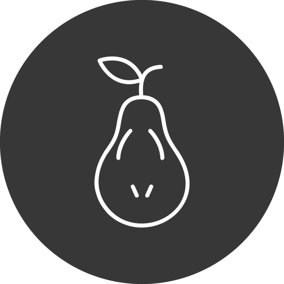 Pear Line Inverted Icon Design vector