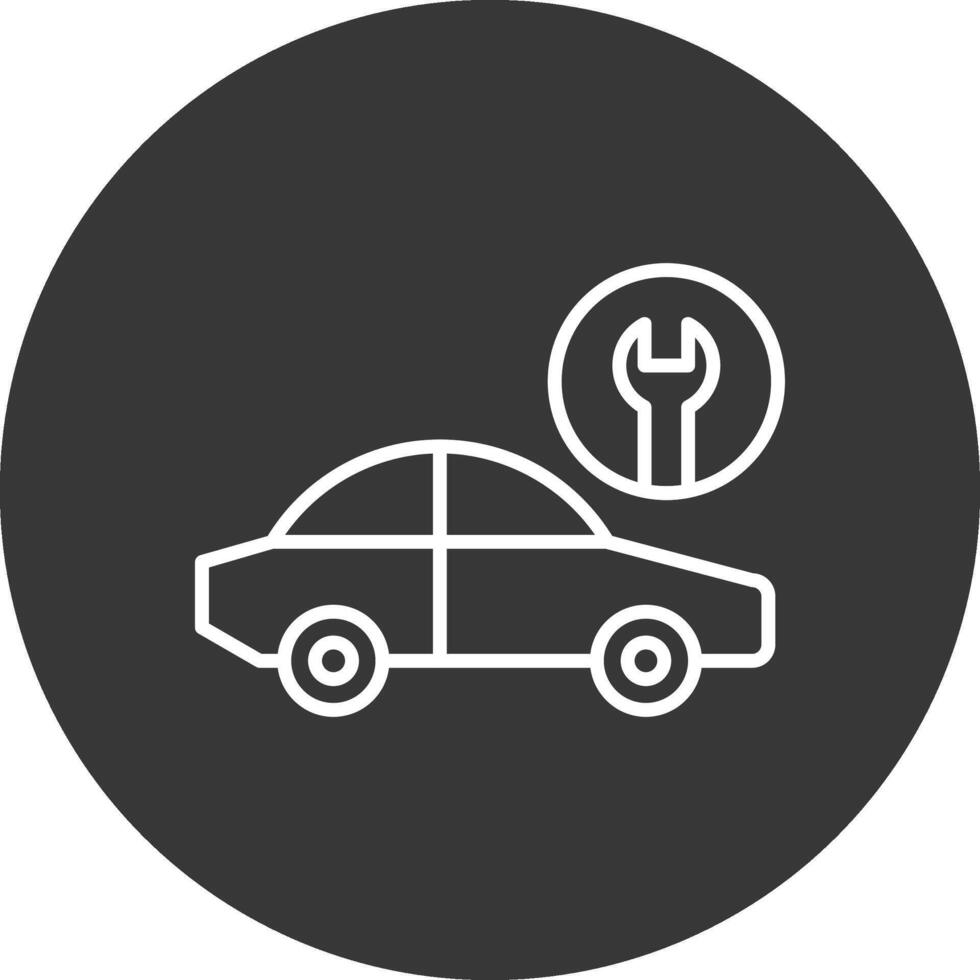 coche Servicio línea invertido icono diseño vector