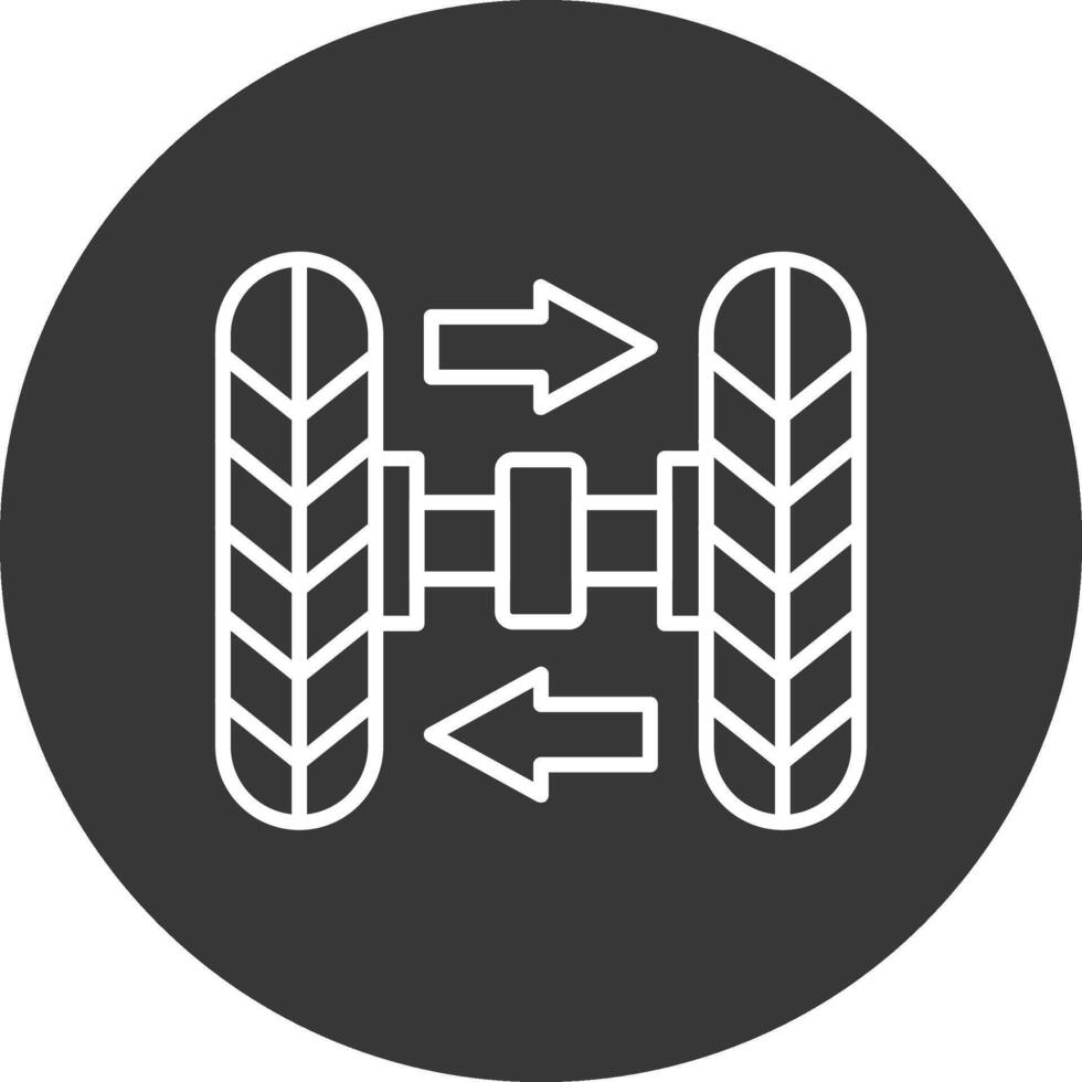 Wheel Alignment Line Inverted Icon Design vector