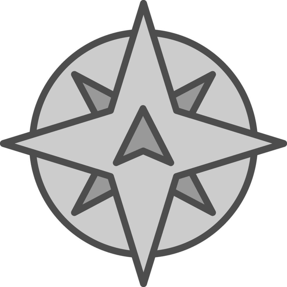 North Line Filled Greyscale Icon Design vector