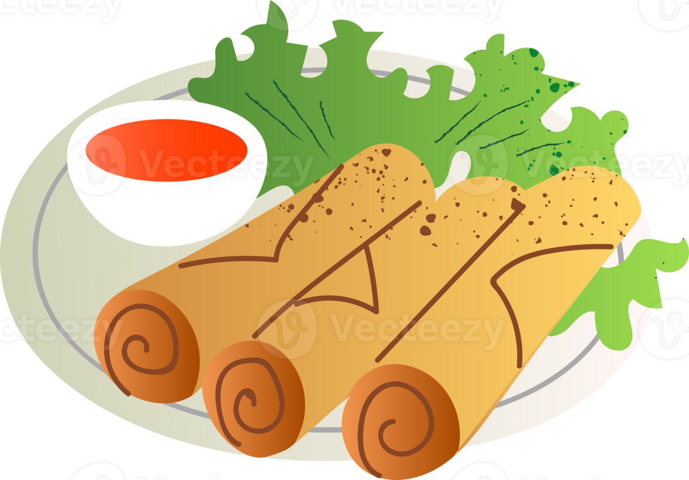 Spring rolls dish Asian food png