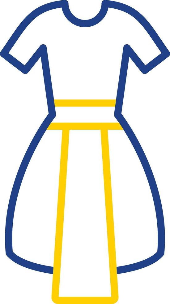 Dress Line Two Colour Icon Design vector