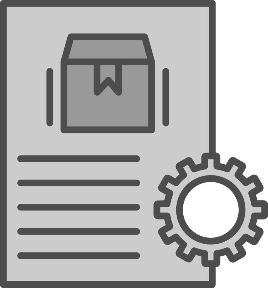 Order Processing Line Filled Greyscale Icon Design vector