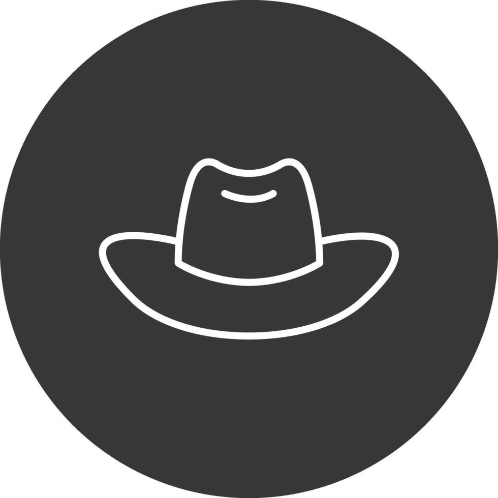 Cowboy Hat Line Inverted Icon Design vector