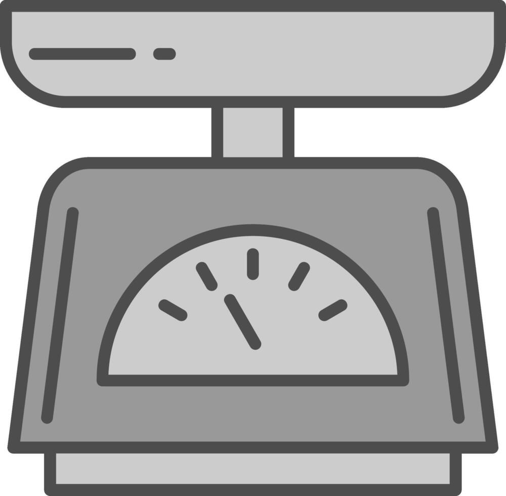 Weighing Line Filled Greyscale Icon Design vector