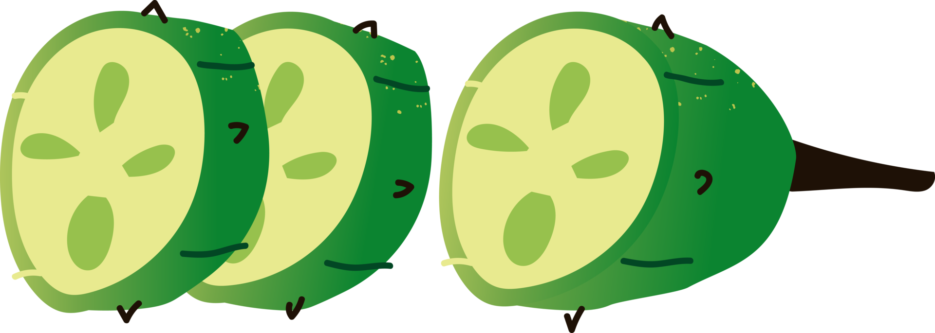 gesneden stekelig komkommer biologisch groenten png
