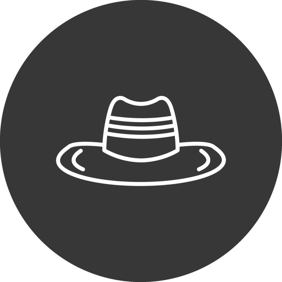 vaquero sombrero línea invertido icono diseño vector