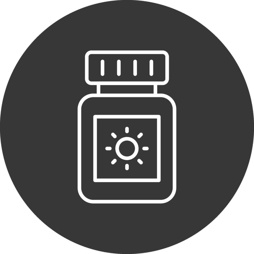 Sun Block Line Inverted Icon Design vector
