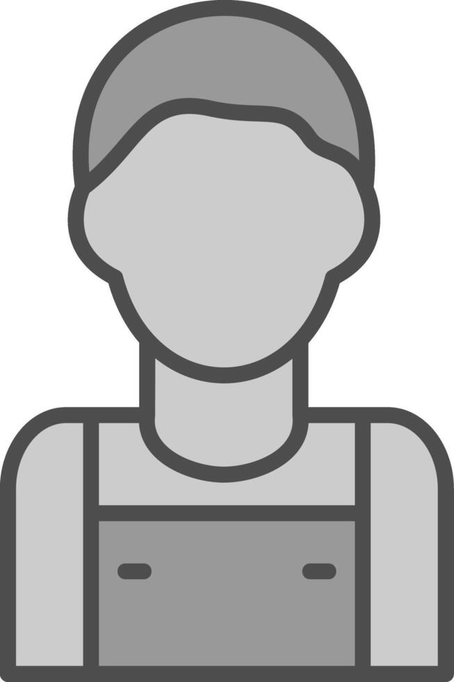 Loader Man Line Filled Greyscale Icon Design vector