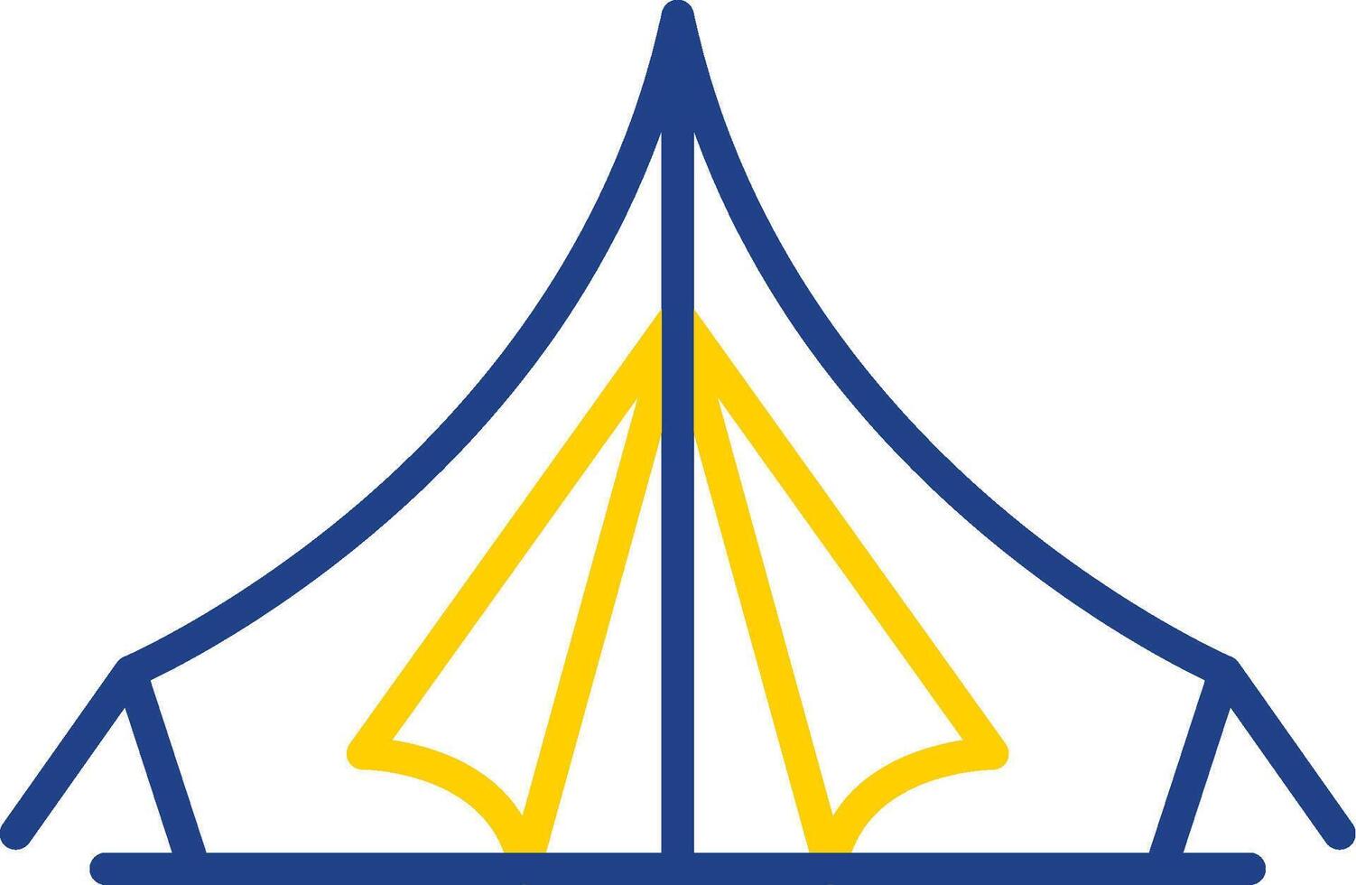 Tent Line Two Colour Icon Design vector
