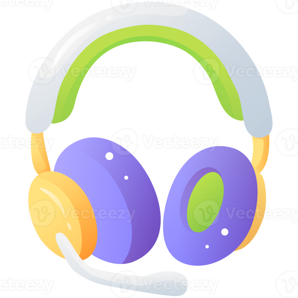 Wireless headphones with microphone for participating in online conference or working in call center png