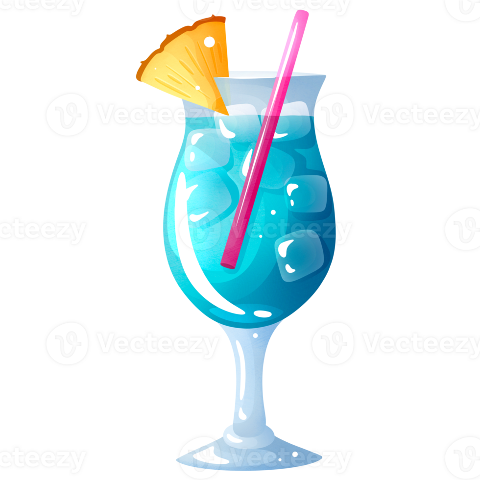Classic blue lagoon cocktail in glass 43729337 PNG