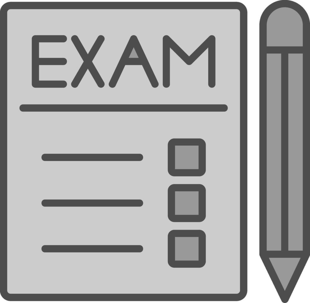 Exams Line Filled Greyscale Icon Design vector