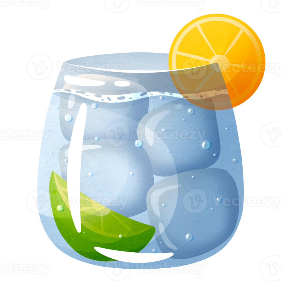 Gin e Tonico con lime nel bicchiere png