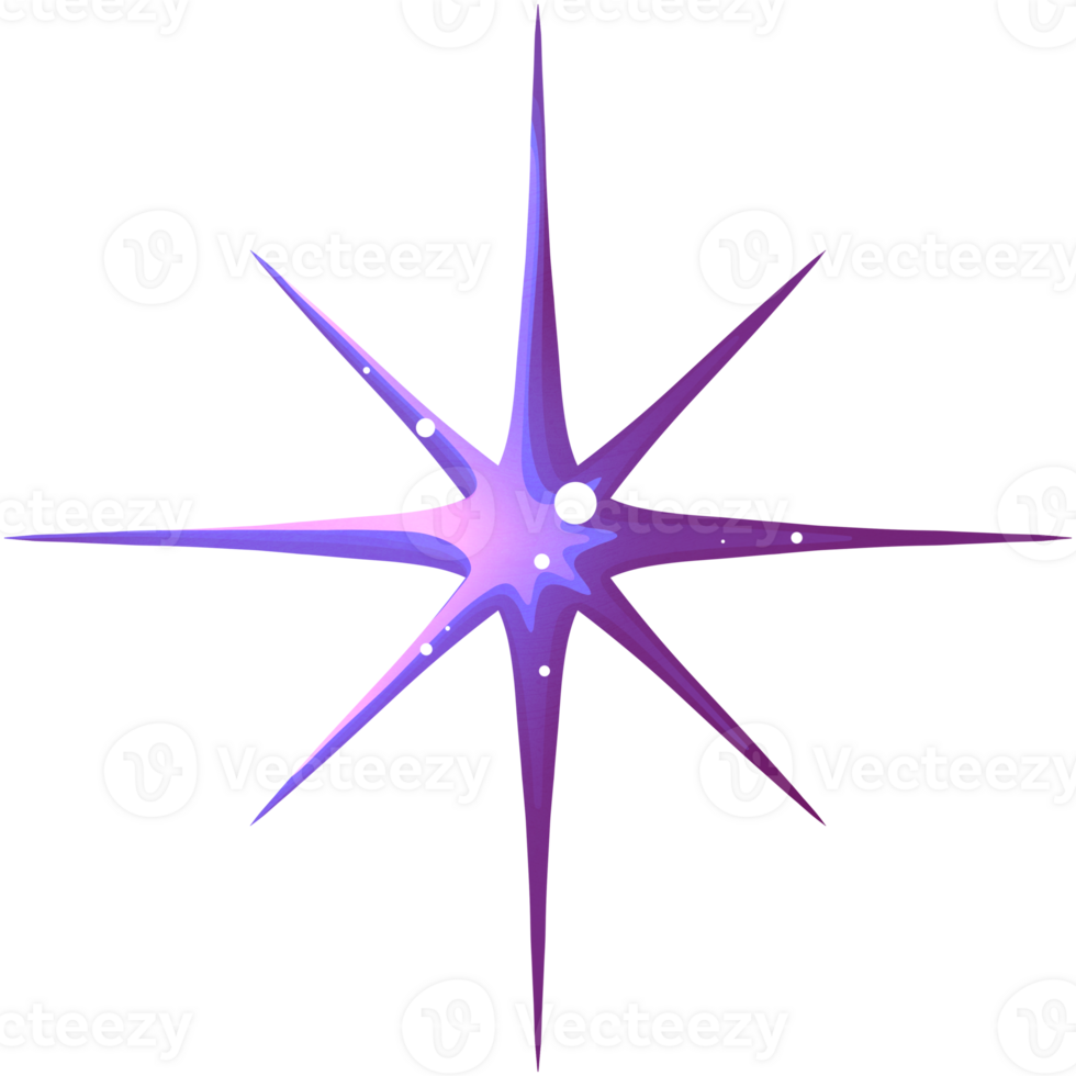 Violet star in open space png